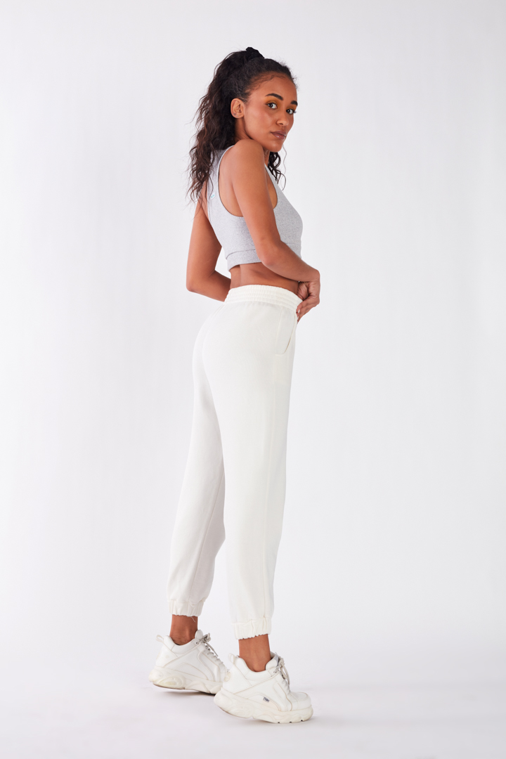 NÜWA - Online Store Organic Cotton Lightweight Jogger Pants in Off White
