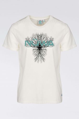 T-shirt Gráfica Árvore Reciclada para Mulher em Branco