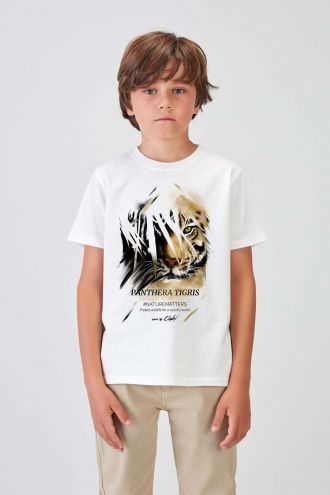 #NM TIGER - Recycled T-shirt in Off White