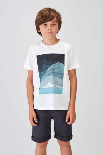 SAILBOAT - Recycled Graphic T-shirt in Off White