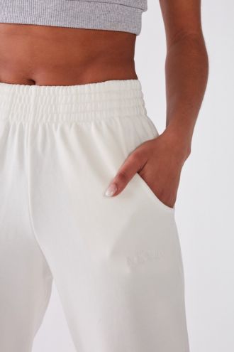Organic Cotton Lightweight Jogger Pants in Off White