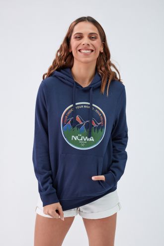 HIKING CLUB Circle - Recycled Graphic Hoodie in Navy