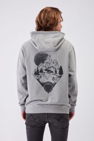 NATURECONNECTION - Recycled Graphic Hoodie in Grey