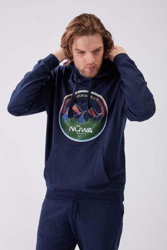 HIKING CLUB Circle - Recycled Graphic Hoodie in Navy