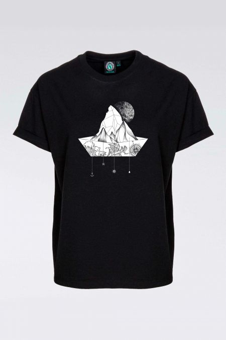 NATUREPAPERBOAT - Recycled Graphic T-shirt in Black