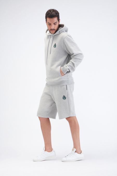  Organic Cotton Logo Embroidery Shorts Gender-neutral in Grey