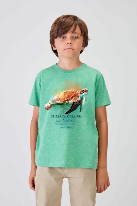 #NM TURTLE - Recycled T-shirt in Green