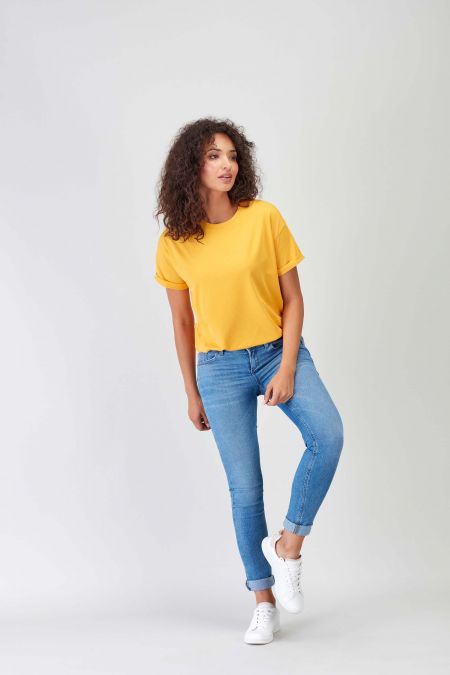  BASIC - Recycled Oversize T-shirt Women Yellow