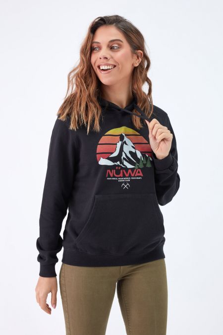 HIKING CLUB Sunset - Recycled Graphic Hoodie in Black