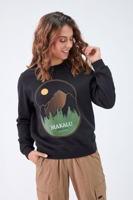 MAKALU - Recycled Regular Sweatshirt in Black