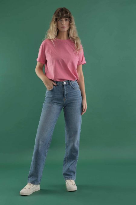  BASIC - Recycled Oversize T-shirt Women Coral