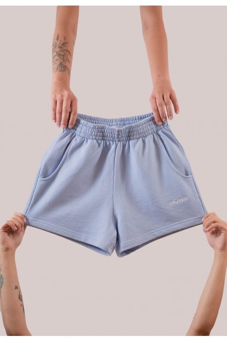 Organic Cotton Lightweight Shorts in Pale Blue