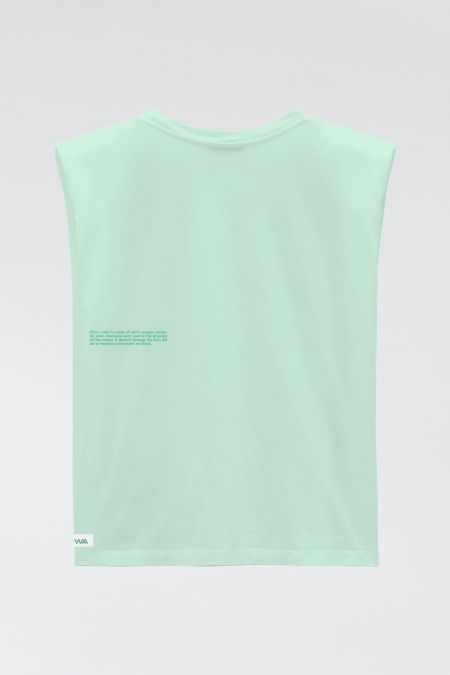 Muscle Tee - Organic Cotton Padded Shoulder T-shirt in mint